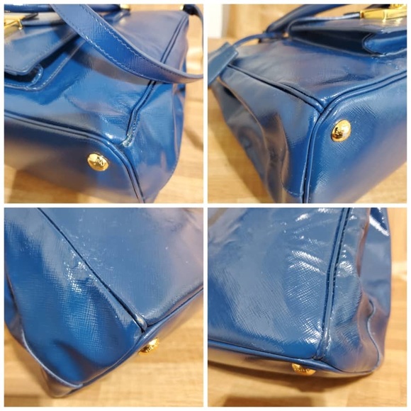 Authentic Prada Saffiano Patent Leather Front Pocket Double Zip Lux Tote - Picture 8 of 11